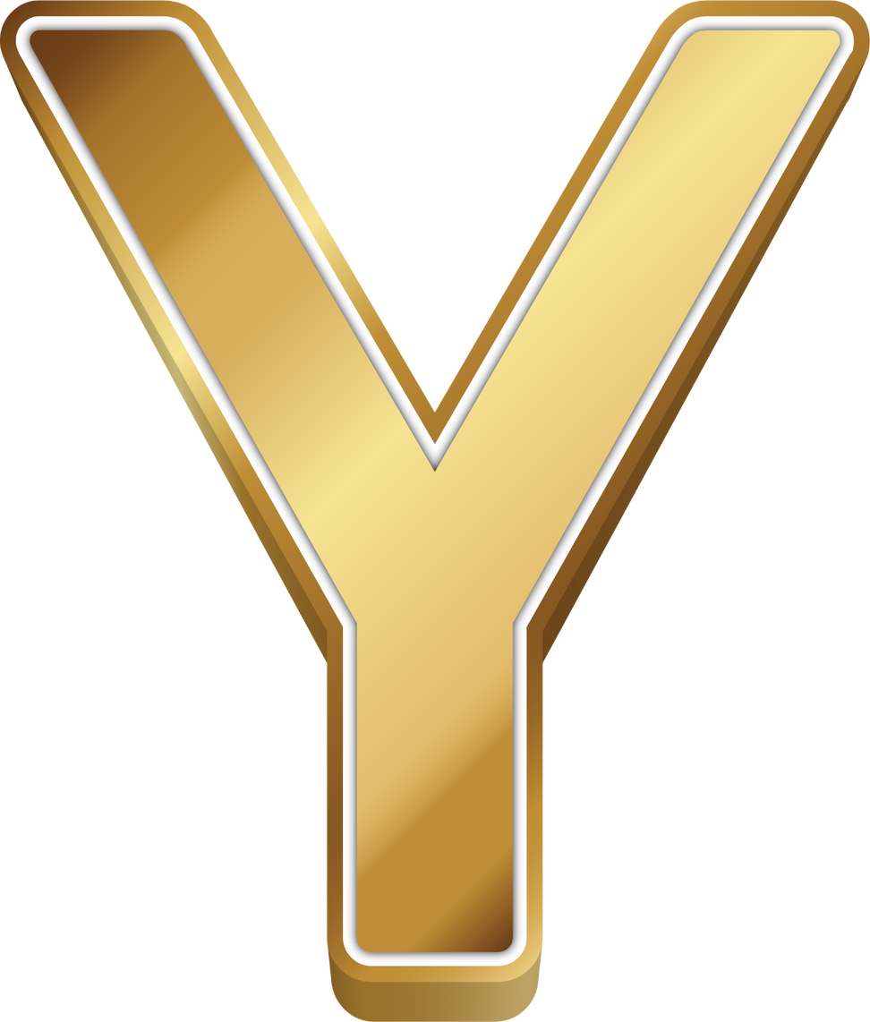 3d golden alphabet letter Y